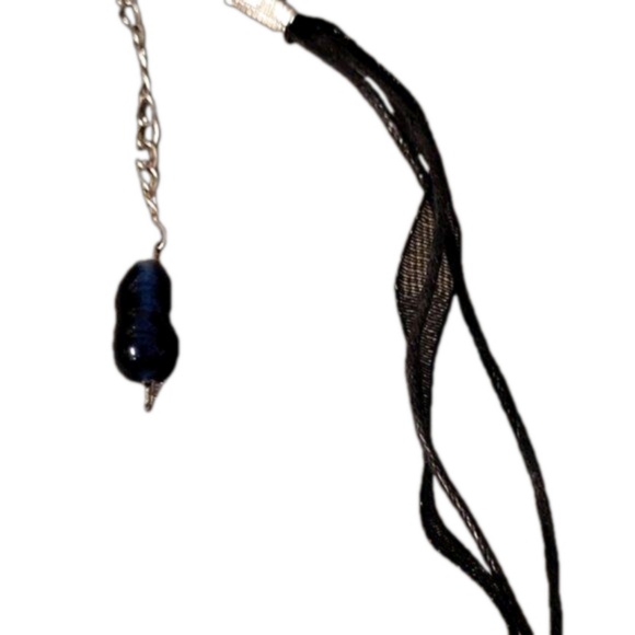 Gold Tone Wire Wrapped/Formed Frog on black ribbon & cord choker, NWOT - Picture 4 of 5